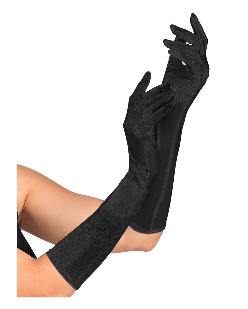 Satin Handschuhe schwarz |Sexy Kostümhandschuhe – Karneval-Universe
