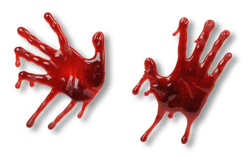 blutiger 3D Handabdruck