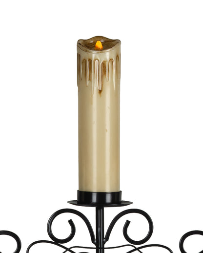 3-armiger Spinnen Kerzenleuchter mit LED-Kerzen 41cm