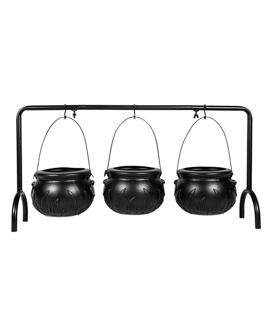 3er-Set Hexenkessel mit Metallständer 55cm