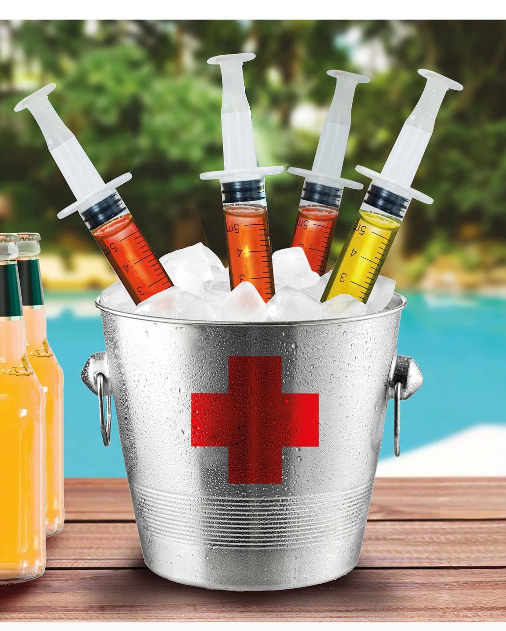 4 Spritzen-Kanülen als Kostümaccessoire