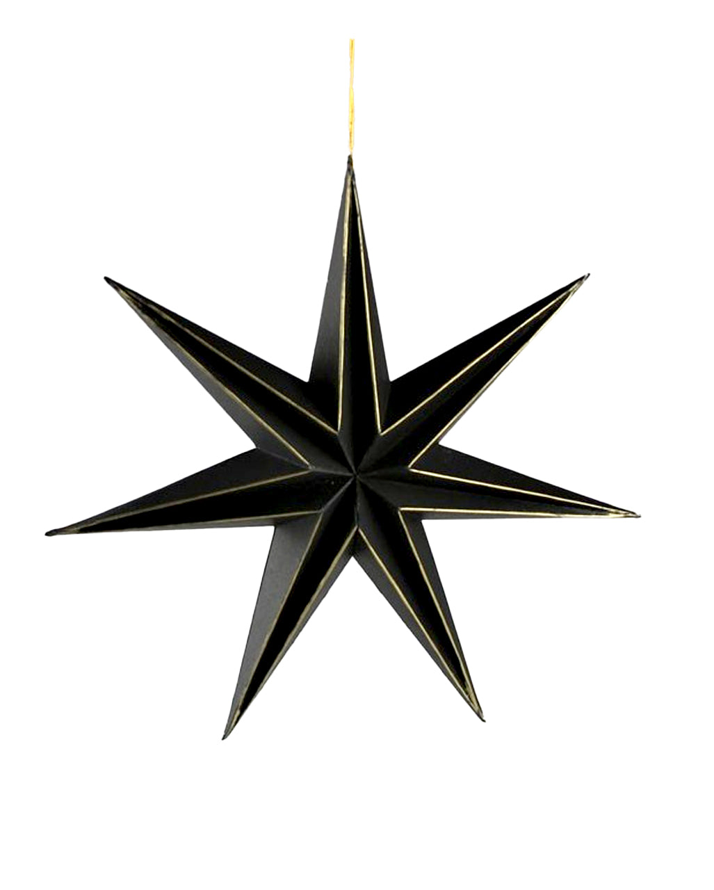 7-zackiger Deko Stern Schwarz Gold 30cm