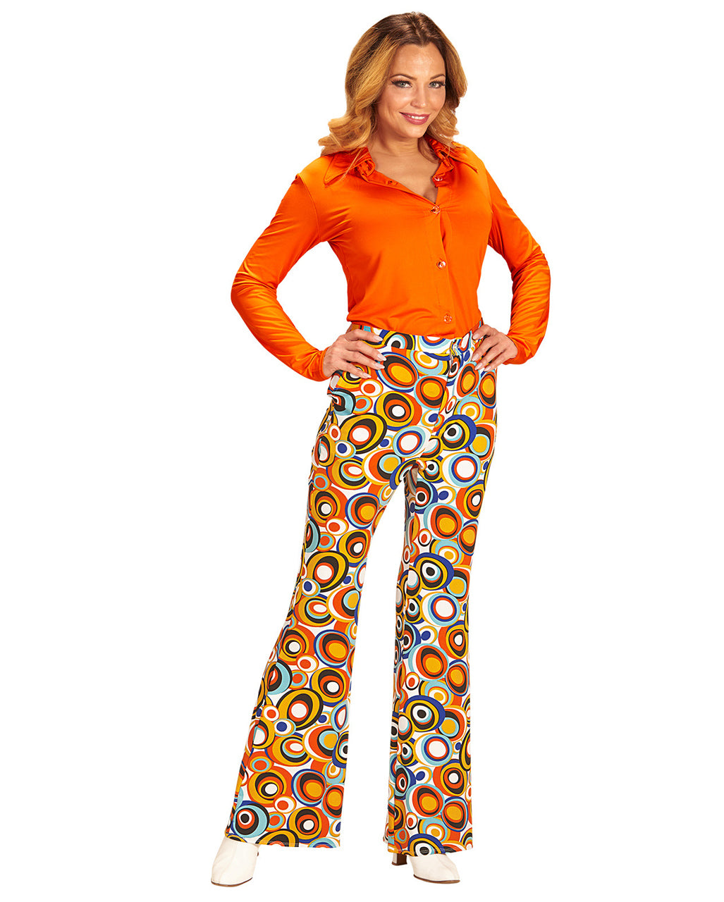 Funky Damen Schlaghose bunte Kreise