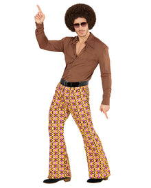 Gemusterte Schlaghose 70ies