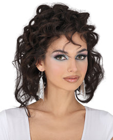 70`s Disco Ohrringe mit Metallic Gitter