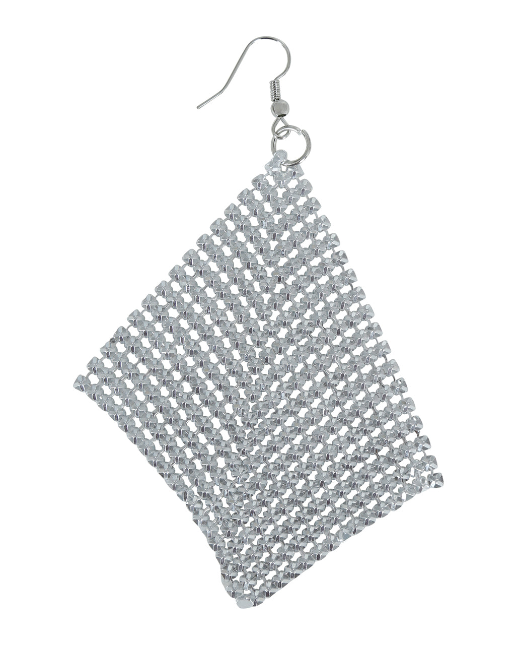 70`s Disco Ohrringe mit Metallic Gitter