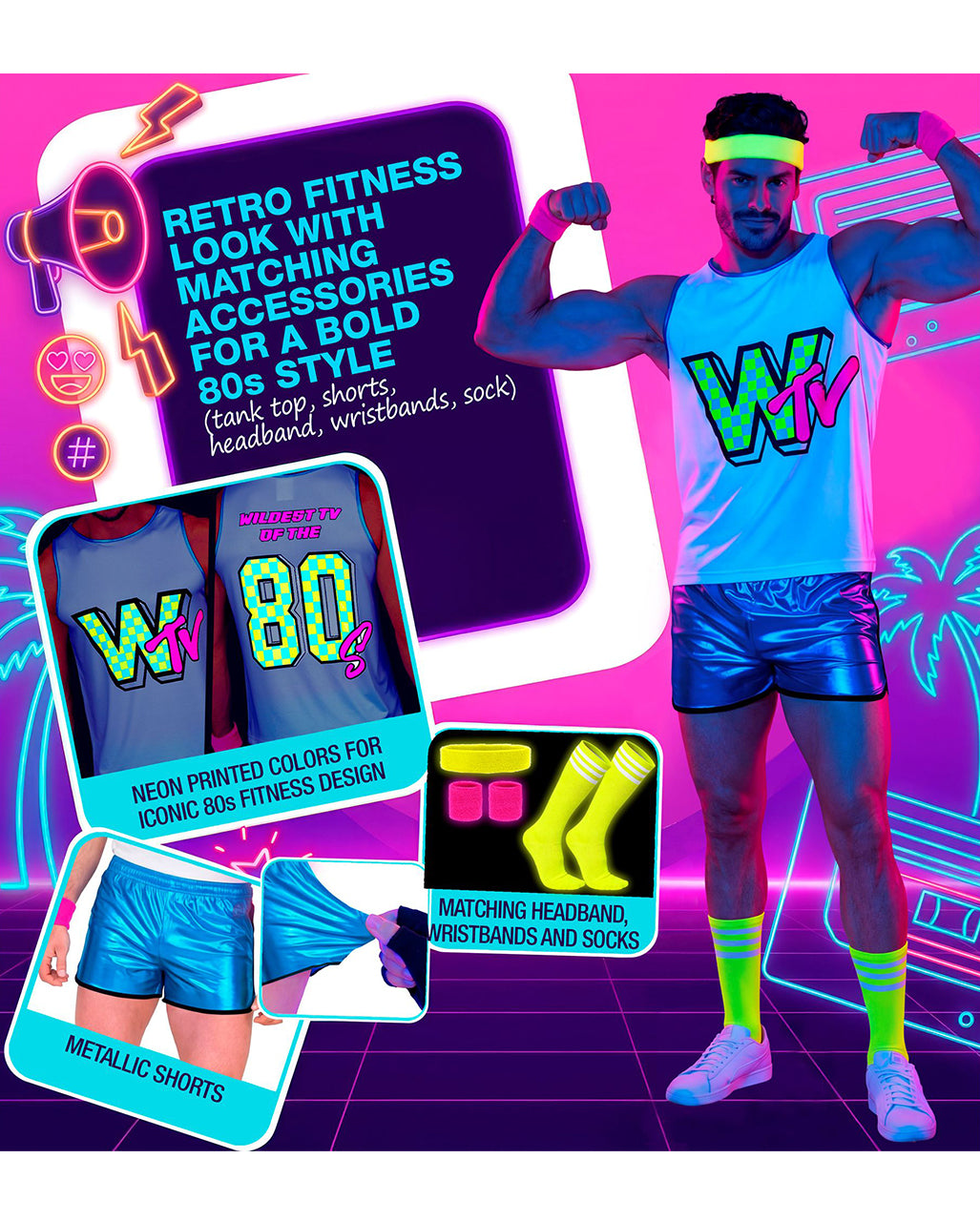 80s Aerobic Star Herren Kostüm