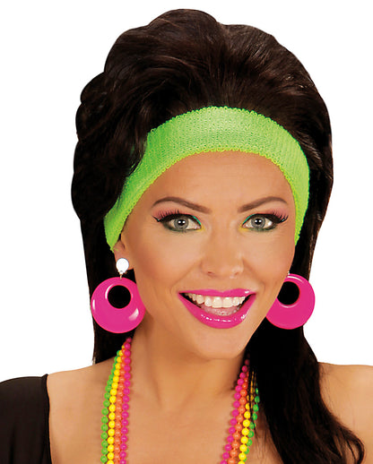 80er Jahre Ohrringe Neonpink