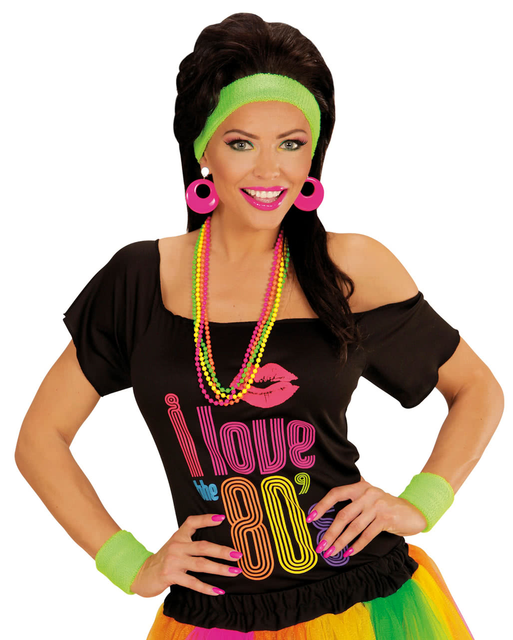 80er Jahre Ohrringe Neonpink