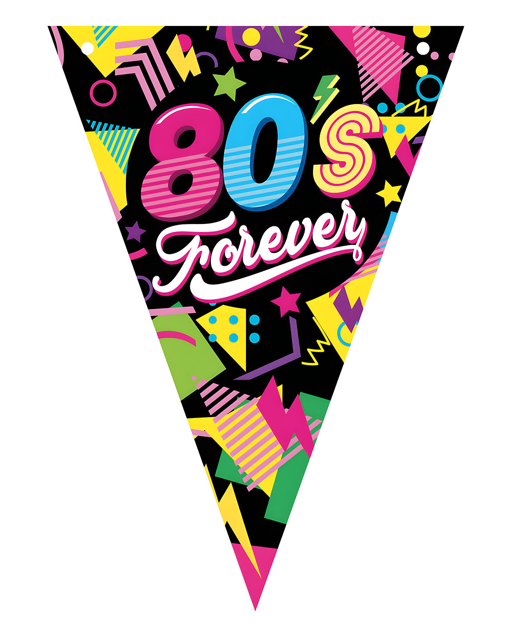 Wimpelgirlande 80's Forever 3m