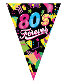 Wimpelgirlande 80's Forever 3m