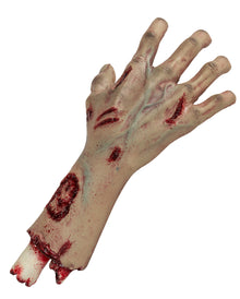 Abgehacktes Autopsie Hand mit Unterarm