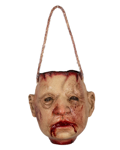 Blutiger abgetrennter Kopf als Tasche