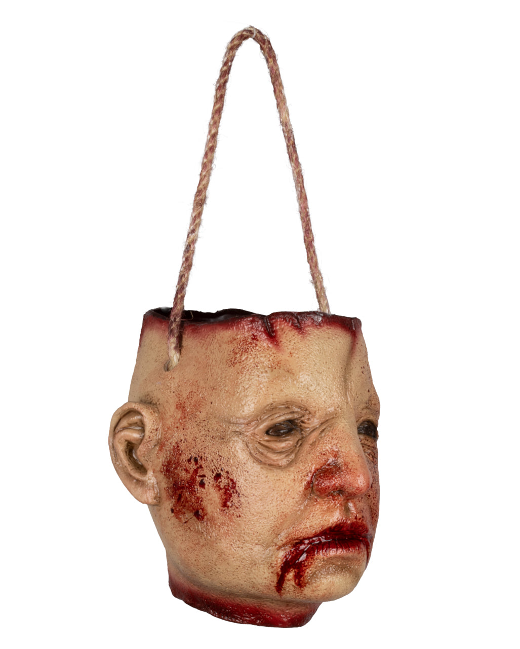 Blutiger abgetrennter Kopf als Tasche