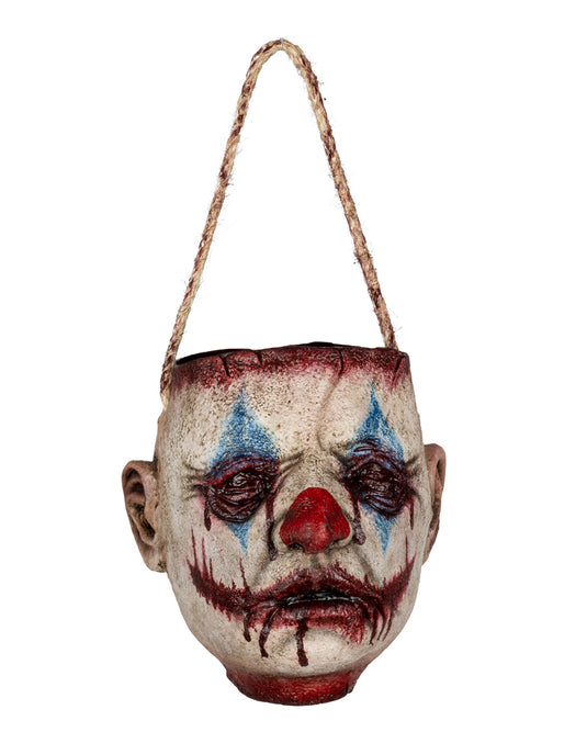 Abgetrennter Clowns Kopf als Umhängetasche
