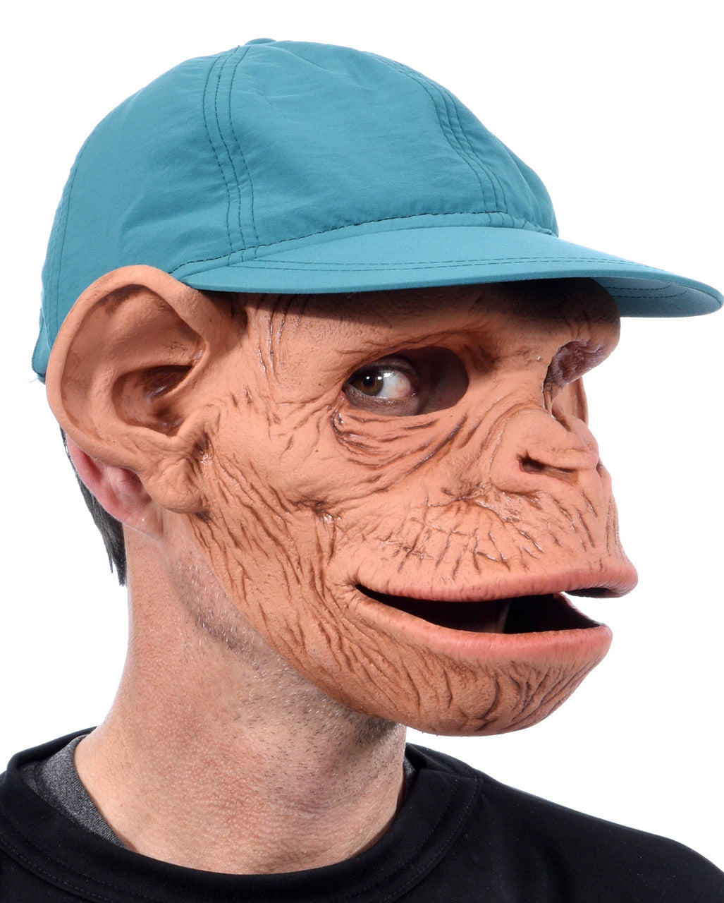 Schimpansen Maske mit Baseball Mütze