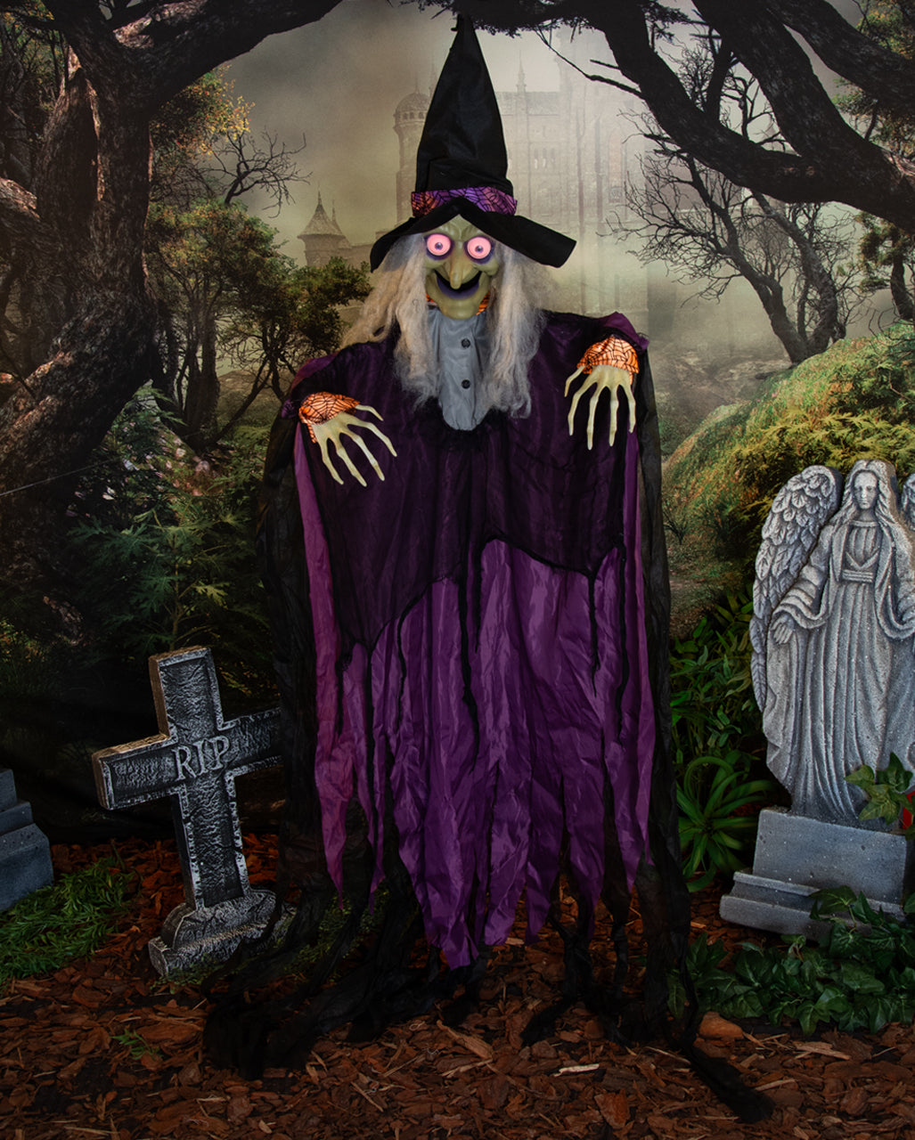 Agatha Hexe mit beweglichen Augen & Mund 183cm