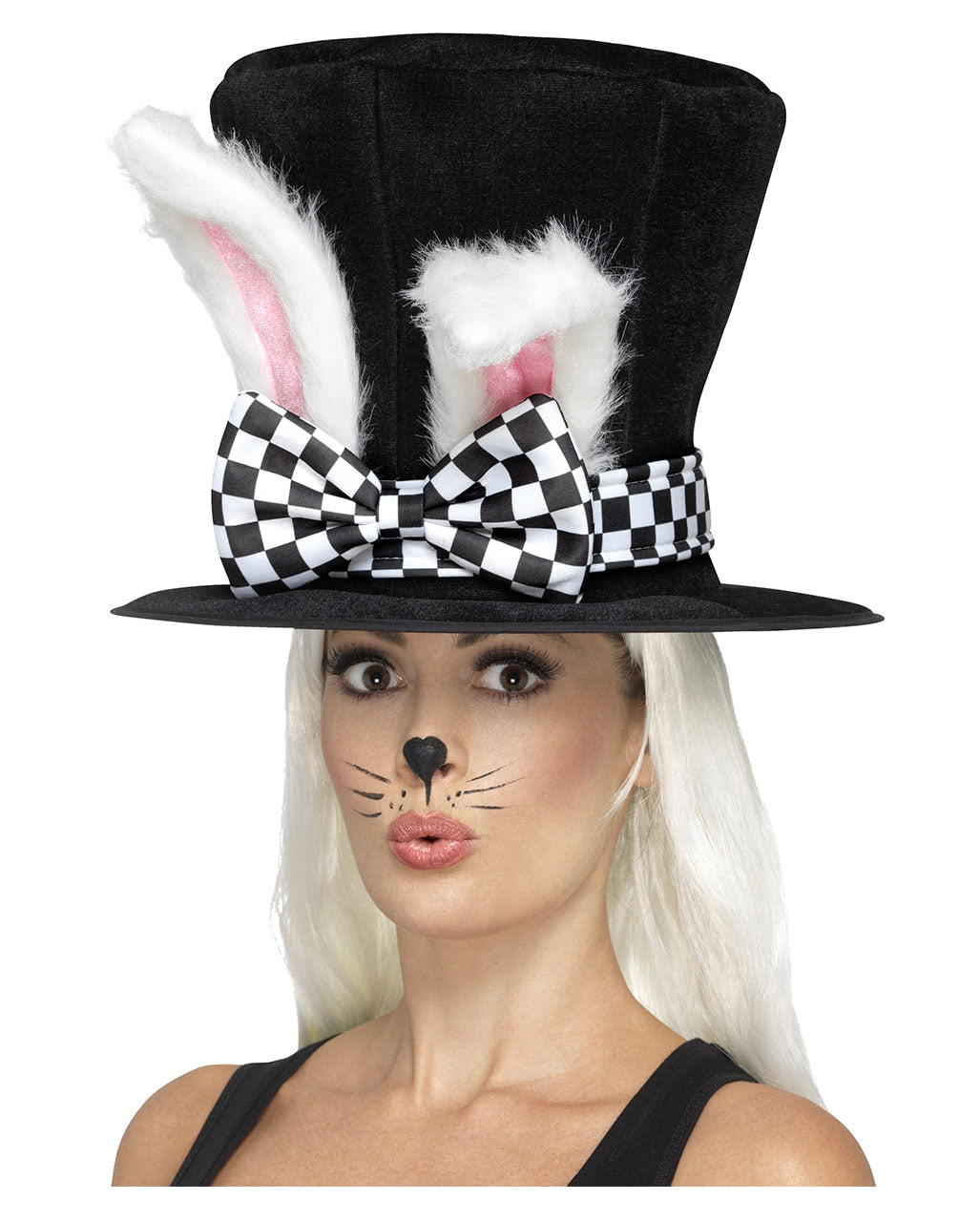 Alice im Wunderland Zylinder mit Kaninchen-Ohren