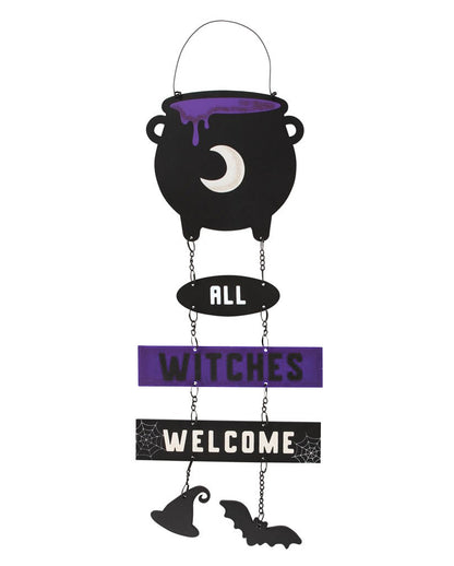 All Witches Welcome mit Hexenkessel 30cm
