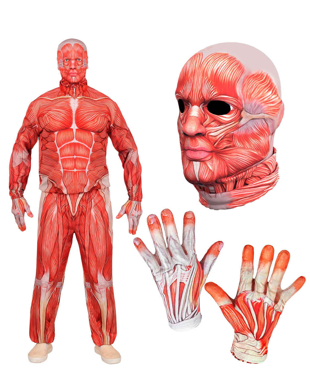 Anatomy Schnellkostüm mit Maske & Handschuhe
