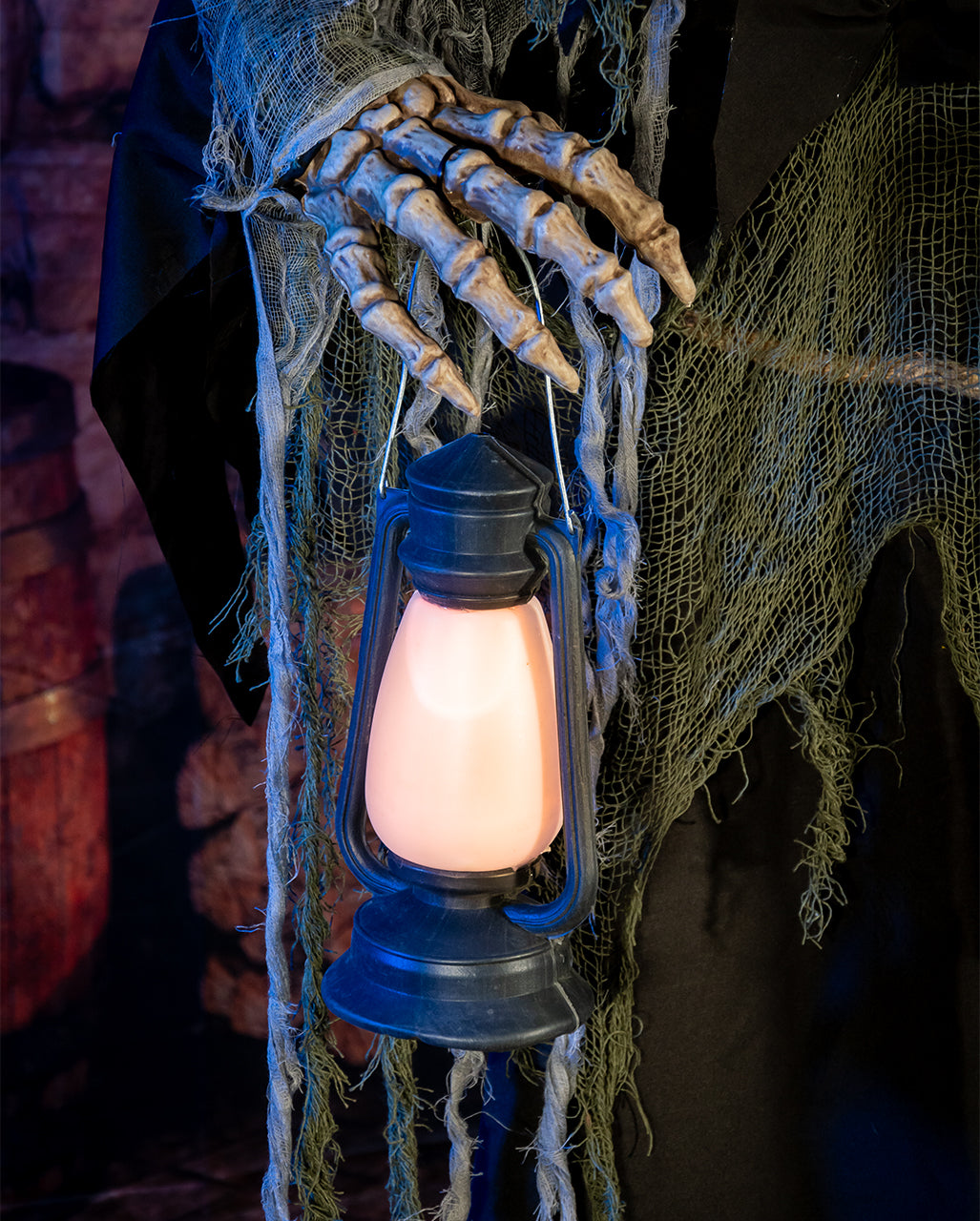 Animierter Medieval Reaper mit Laterne & Kette 170cm