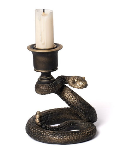 Antik Goldfarbene Schlange als Kerzenleuchter 11,5cm