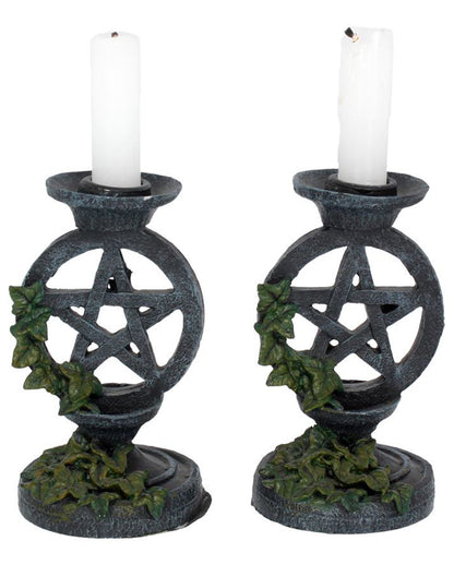 Antike Pentagramm Kerzenständer 2 St.