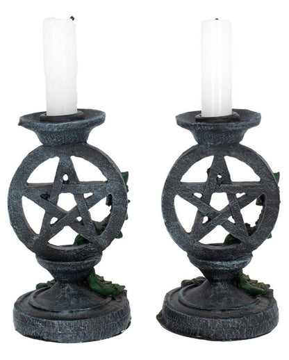 Antike Pentagramm Kerzenständer 2 St.