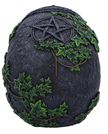 Antiker Pentagramm Totenkopf mit Efeu 19cm