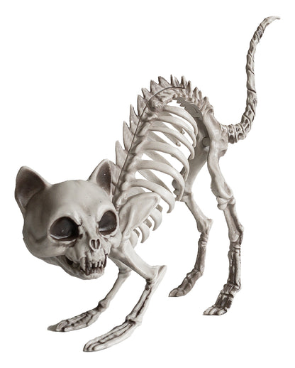 Skelett Katze mit Katzenbuckel als Deko 19cm