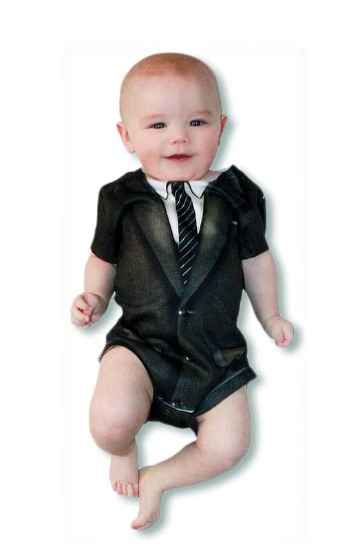 Babystrampler mit Anzug Motiv