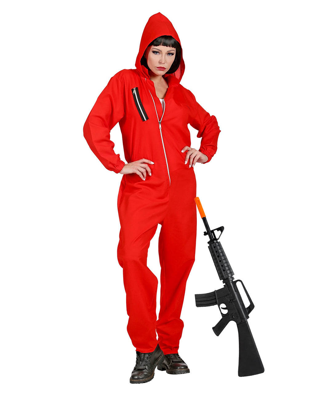 Bankräuber Kostüm Overall Rot Unisex