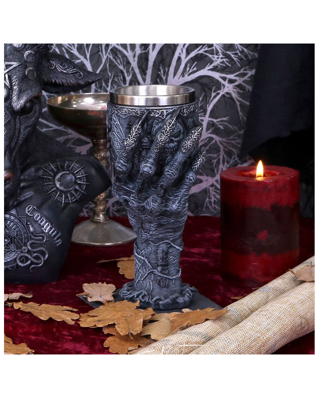 Baphomet Trinkkelch mit Greifhand