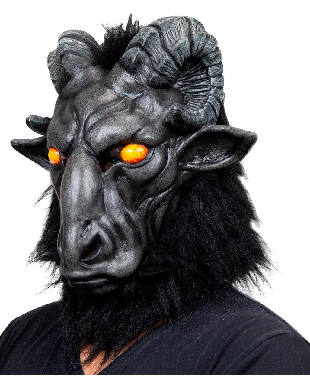 Baphomet Maske mit Kunsthaar