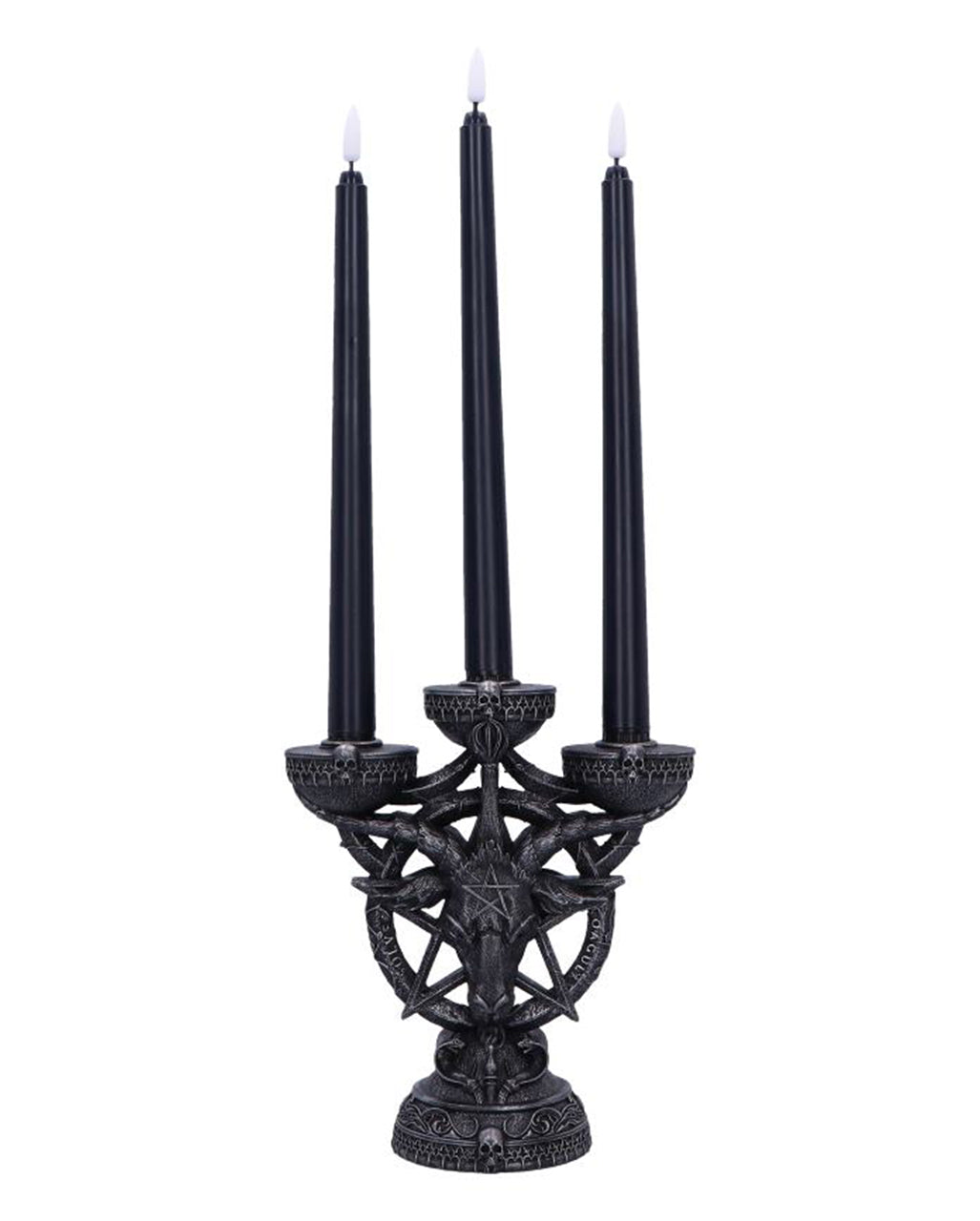 Baphomet's Strahlender Kerzenleuchter mit LED Kerzen 46cm
