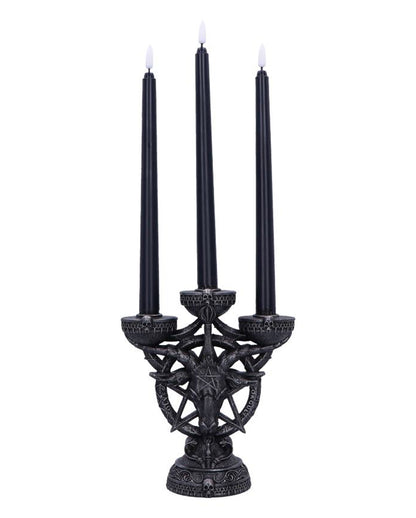 Baphomet's Strahlender Kerzenleuchter mit LED Kerzen 46cm