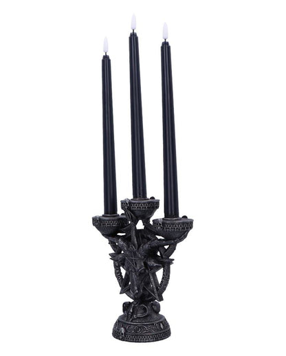 Baphomet's Strahlender Kerzenleuchter mit LED Kerzen 46cm