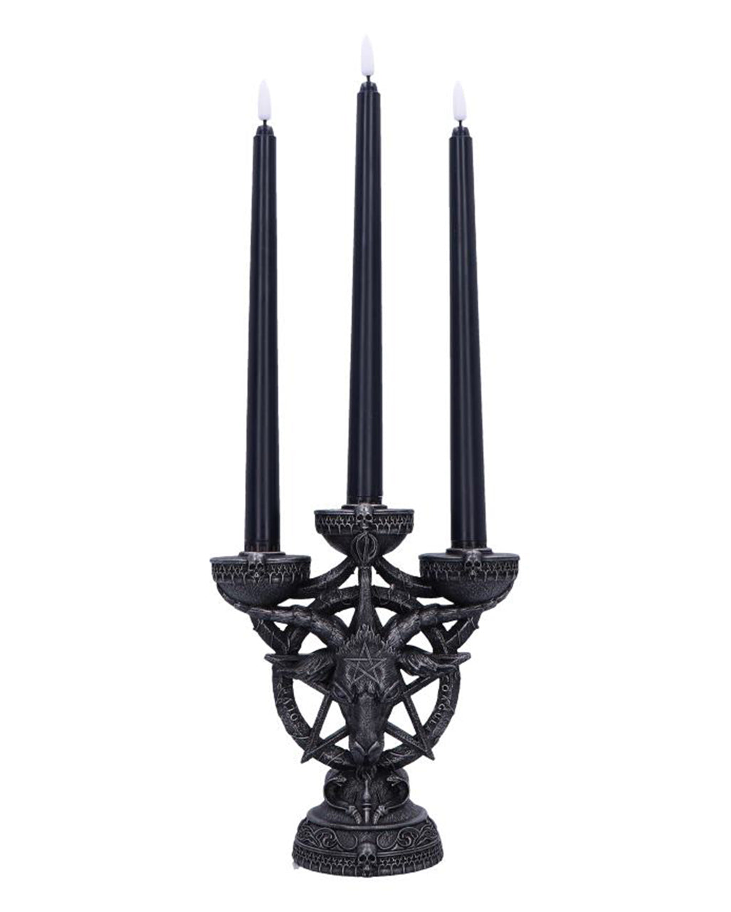 Baphomet's Strahlender Kerzenleuchter mit LED Kerzen 46cm