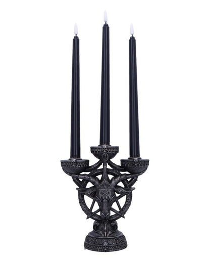 Baphomet's Strahlender Kerzenleuchter mit LED Kerzen 46cm