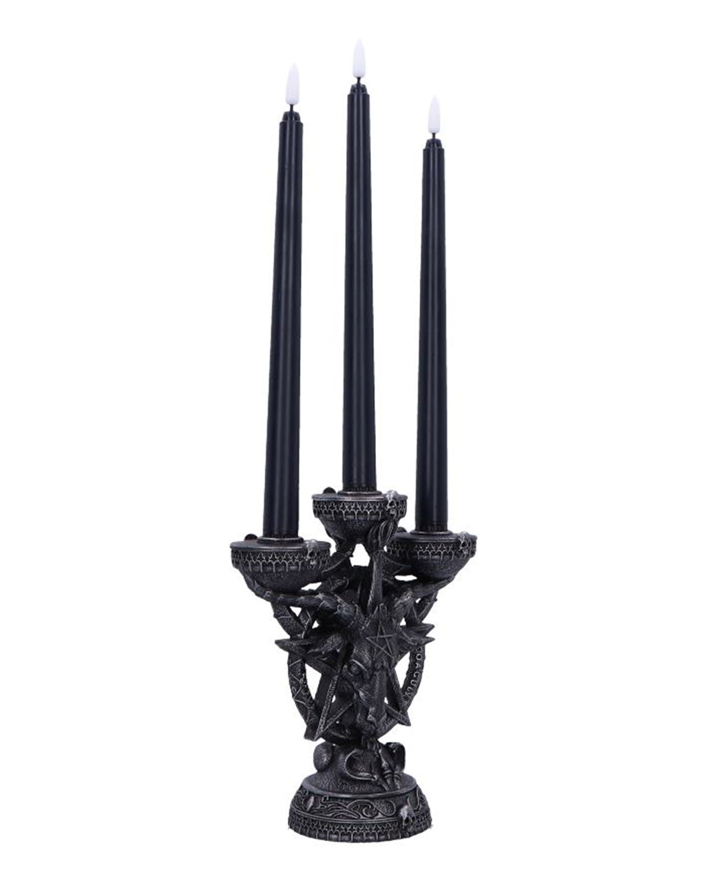 Baphomet's Strahlender Kerzenleuchter mit LED Kerzen 46cm