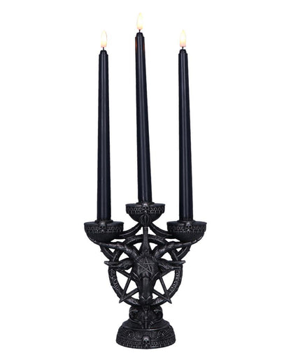 Baphomet's Strahlender Kerzenleuchter mit LED Kerzen 46cm
