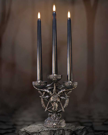 Baphomet's Strahlender Kerzenleuchter mit LED Kerzen 46cm