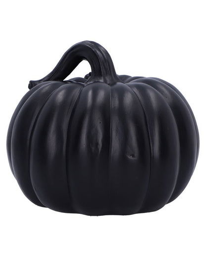 Schwarzer Barock Kürbis mit goldenem Totenkopf 20cm