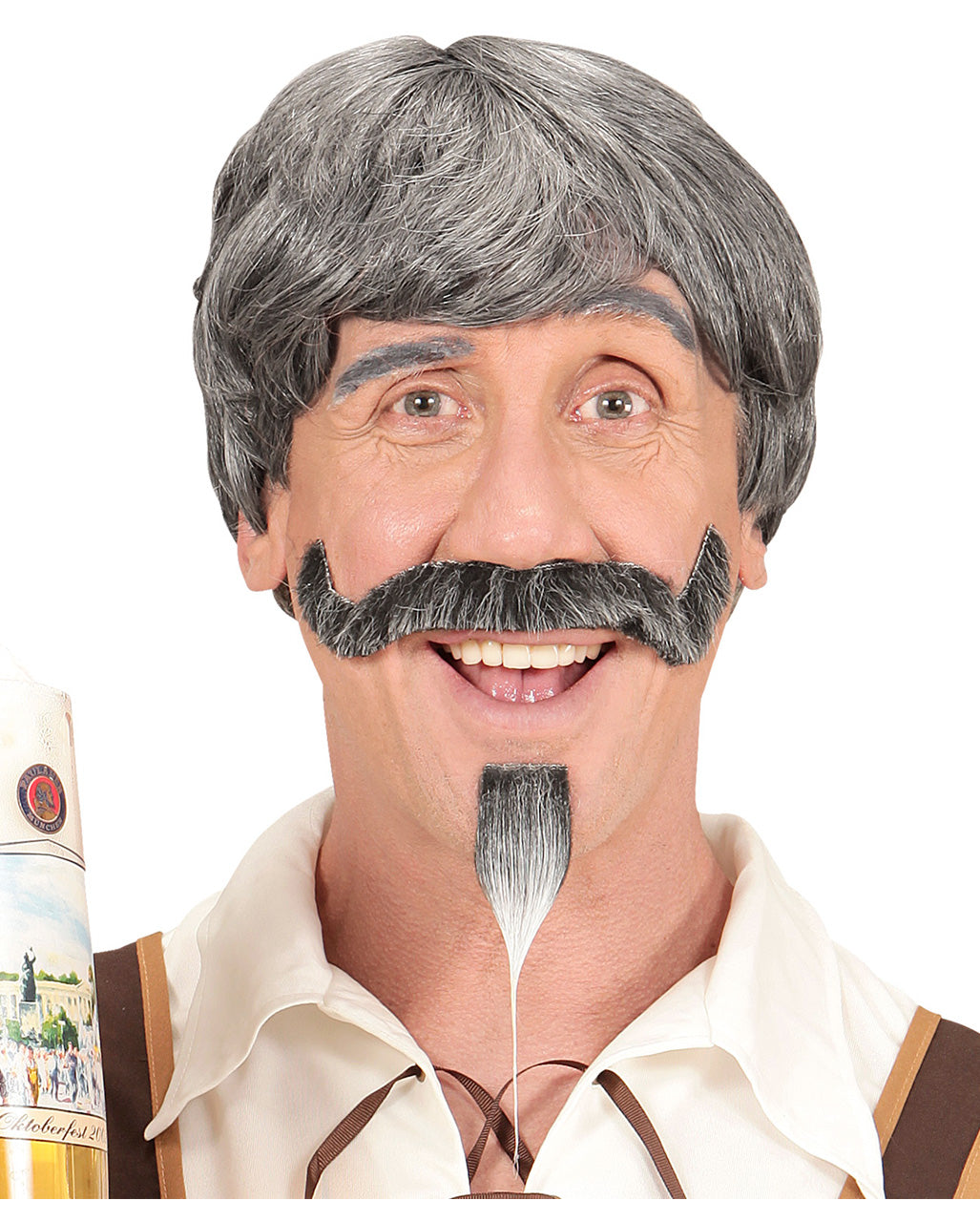 Bayerische Männerperücke mit Schnurrbart & Kinnbart