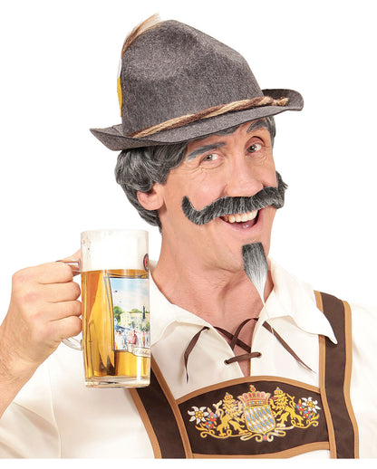 Bayerische Männerperücke mit Schnurrbart & Kinnbart