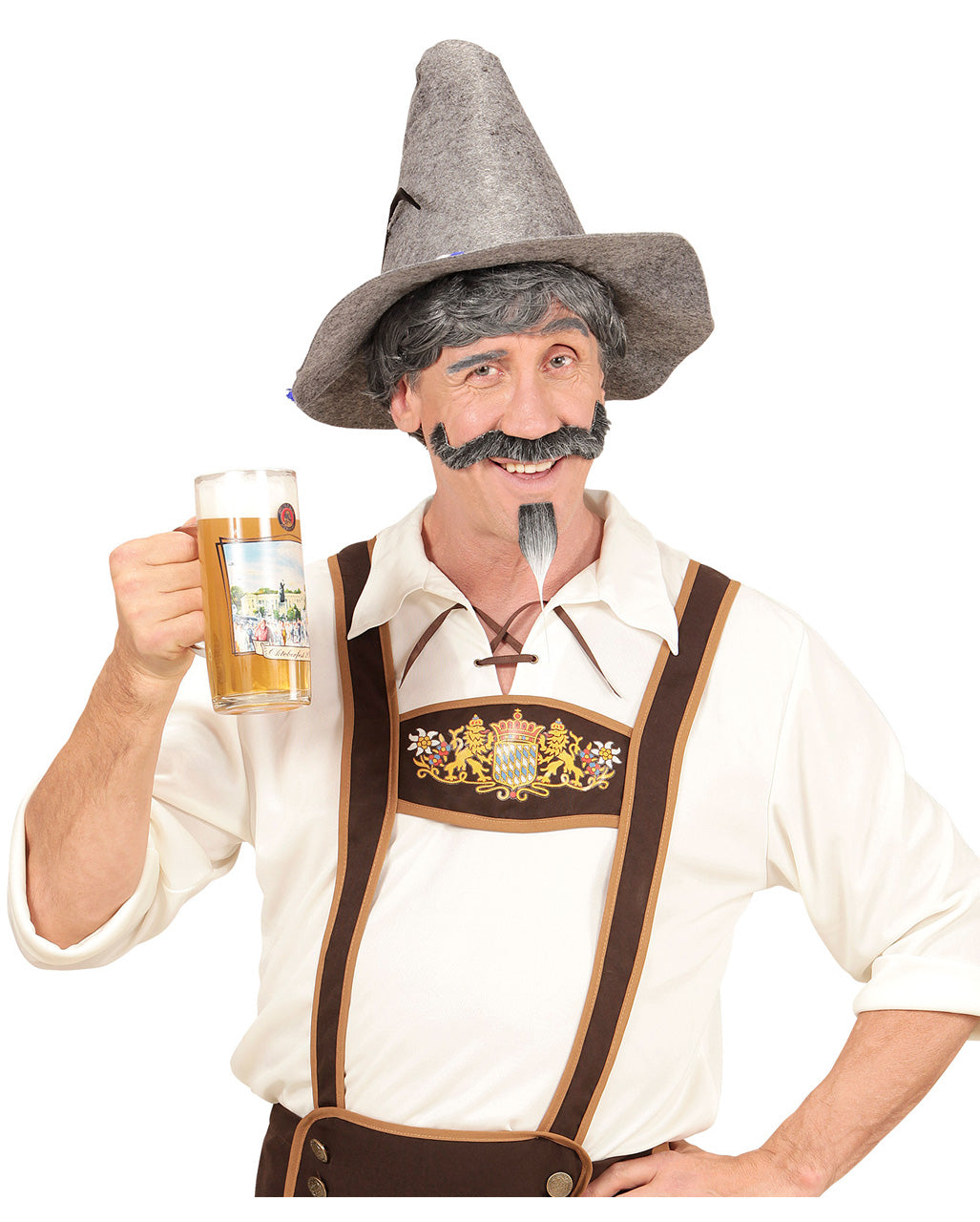 Bayerische Männerperücke mit Schnurrbart & Kinnbart