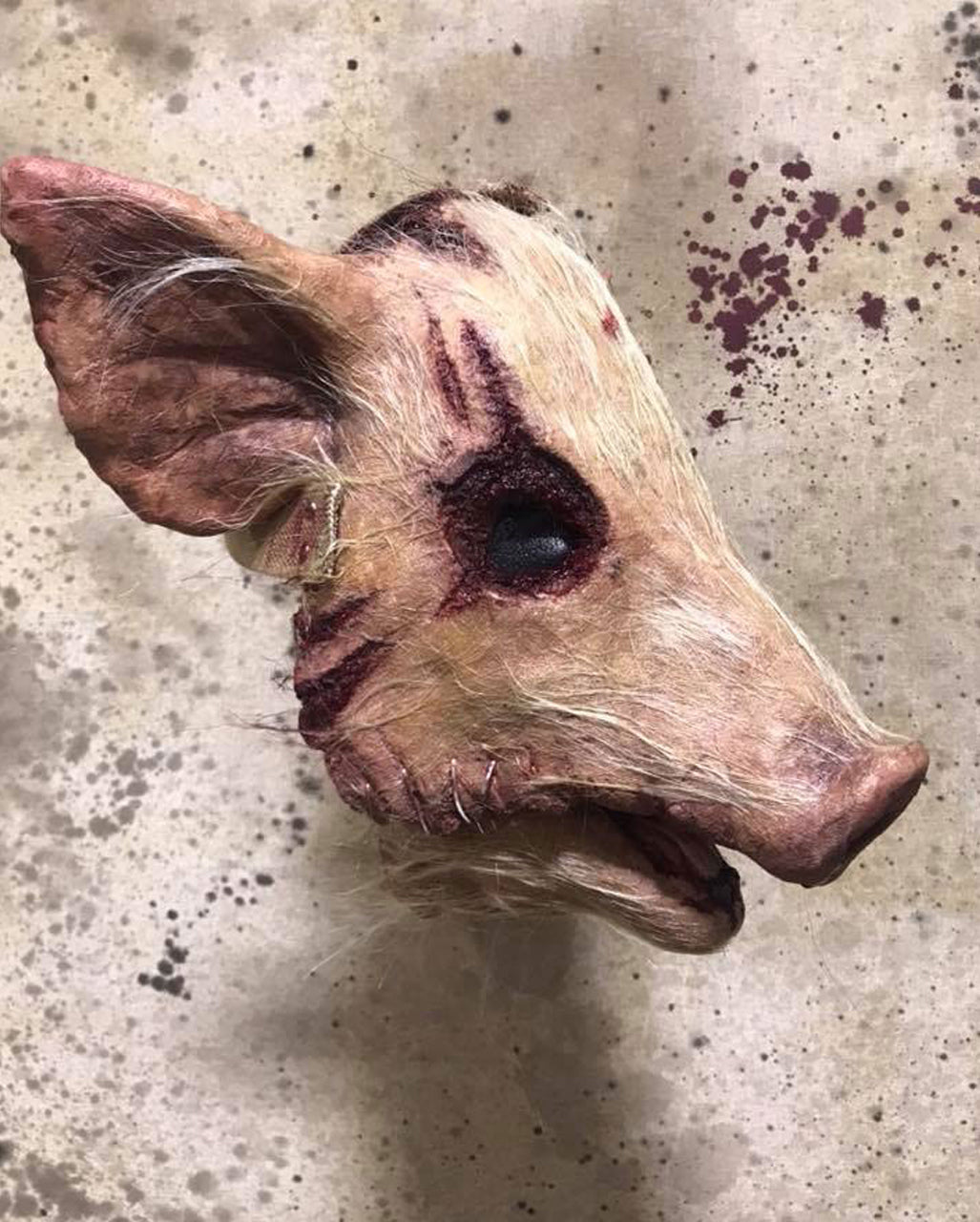 Hairy Bloody Pig Head Mask
