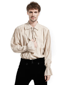 Beiges Piratenhemd Deluxe im Leinen Style