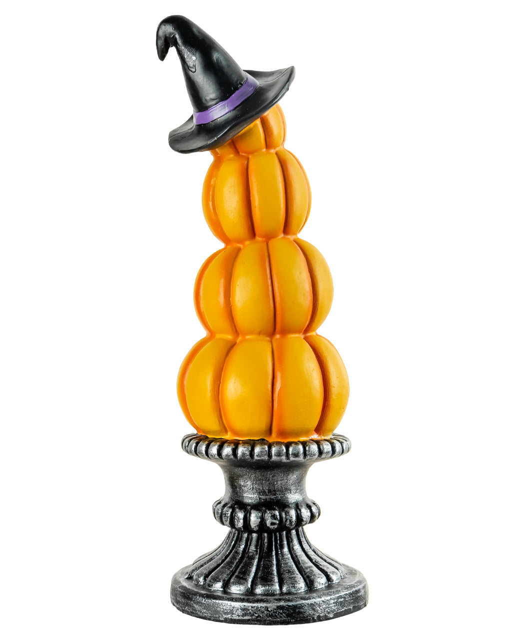 Illuminated Pumpkin Tower With Column & Witch's Hat 28.5cm