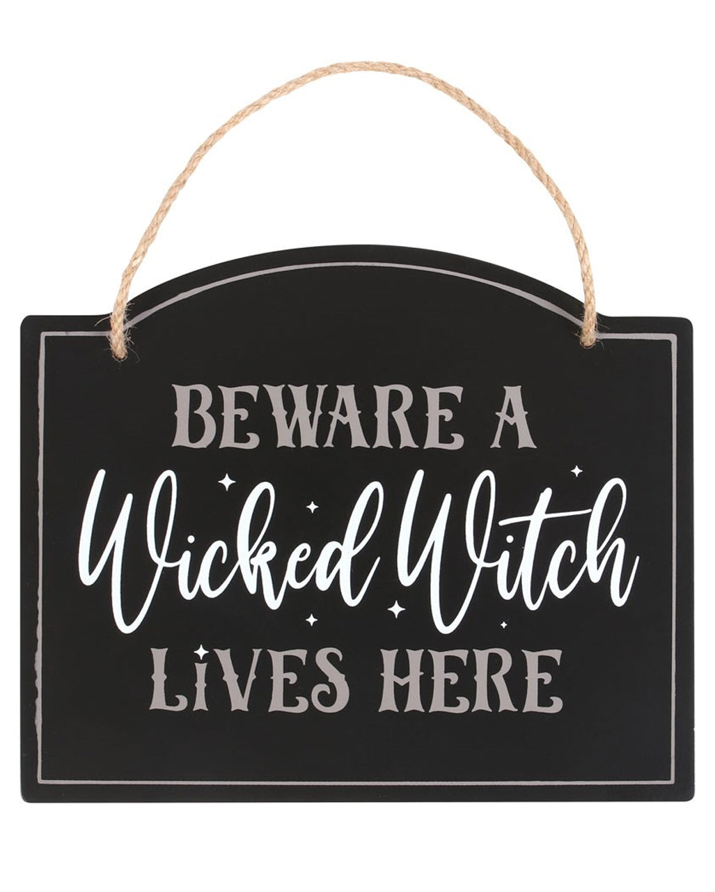 "Beware a Wicked Witch Lives Here" Dekoschild 20cm